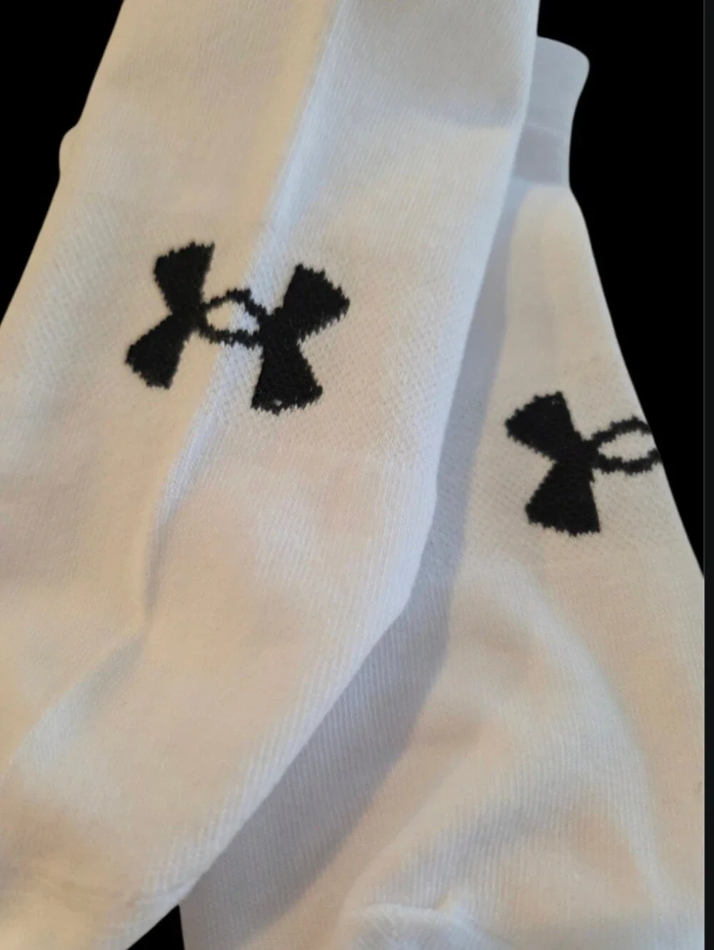 Under Armour Training No Show Socks BNWT White Black Logo Women's Small